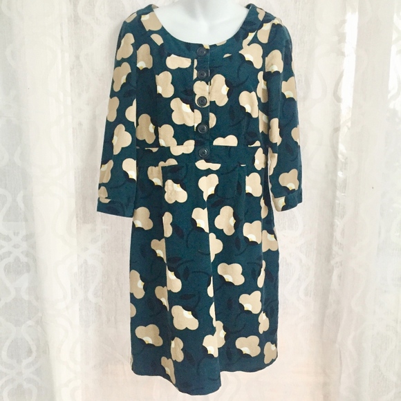 Boden Dresses & Skirts - Boden Teal Floral Corduroy Dress